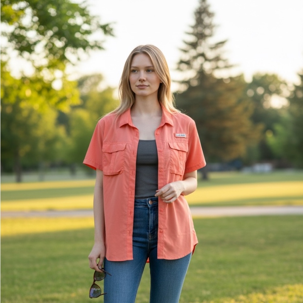 Coral Short-Sleeve Utility Shirt - Women